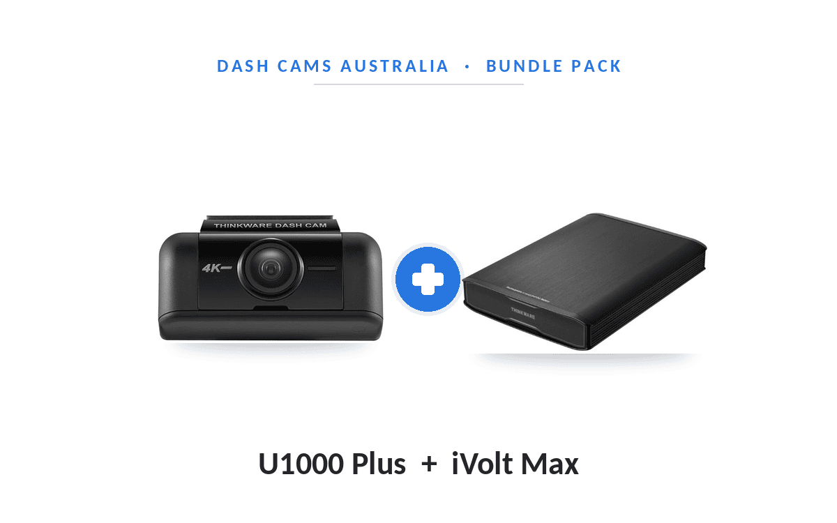 Thinkware U1000 Plus dash cam and iVolt Max battery pack bundle from Dash Cams Australia
