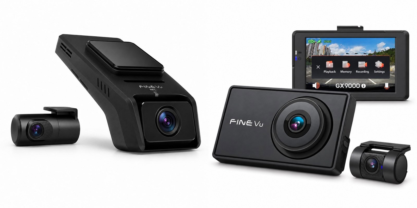 FineVu GX1600-2CH 4K dash cam and FineVu GX9000-2CH touchscreen dash cam, new for 2026 in Australia